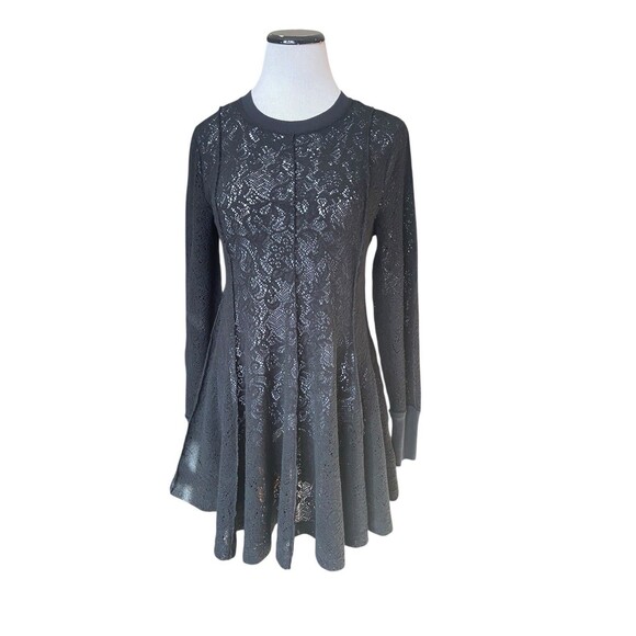 Free People Dresses & Skirts - Free People‎ Black Lace Tunic Dress Size S Boho Goth Romantic Witchy Fit & Flare